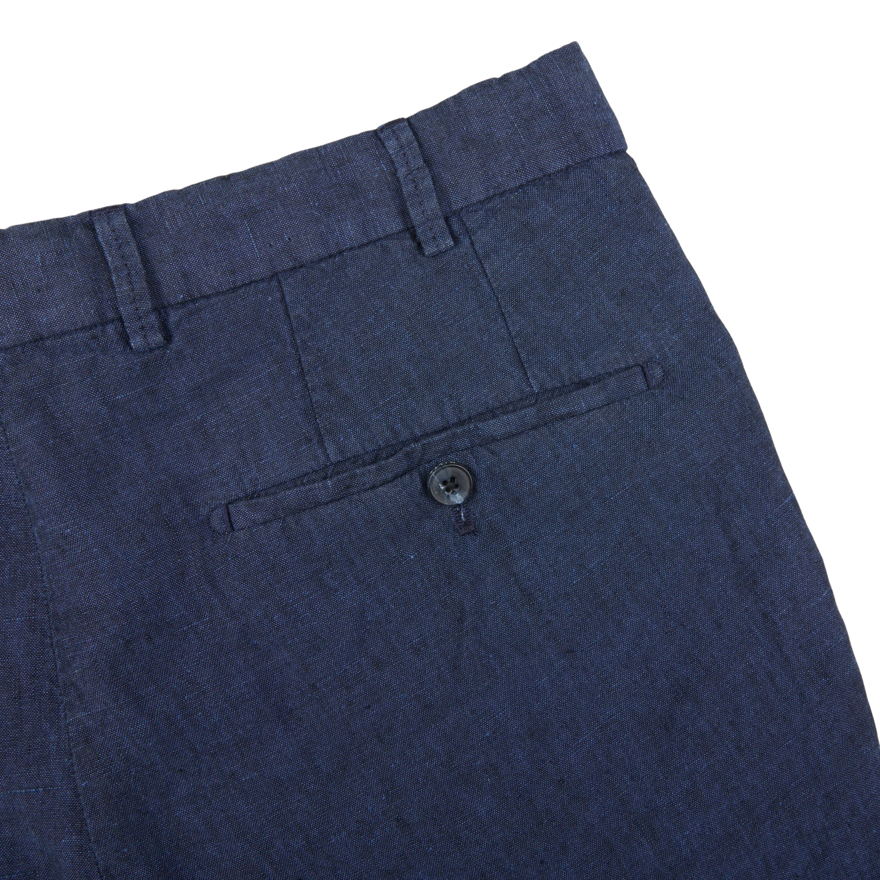 Blue Washed Linen Regular Fit Chinos