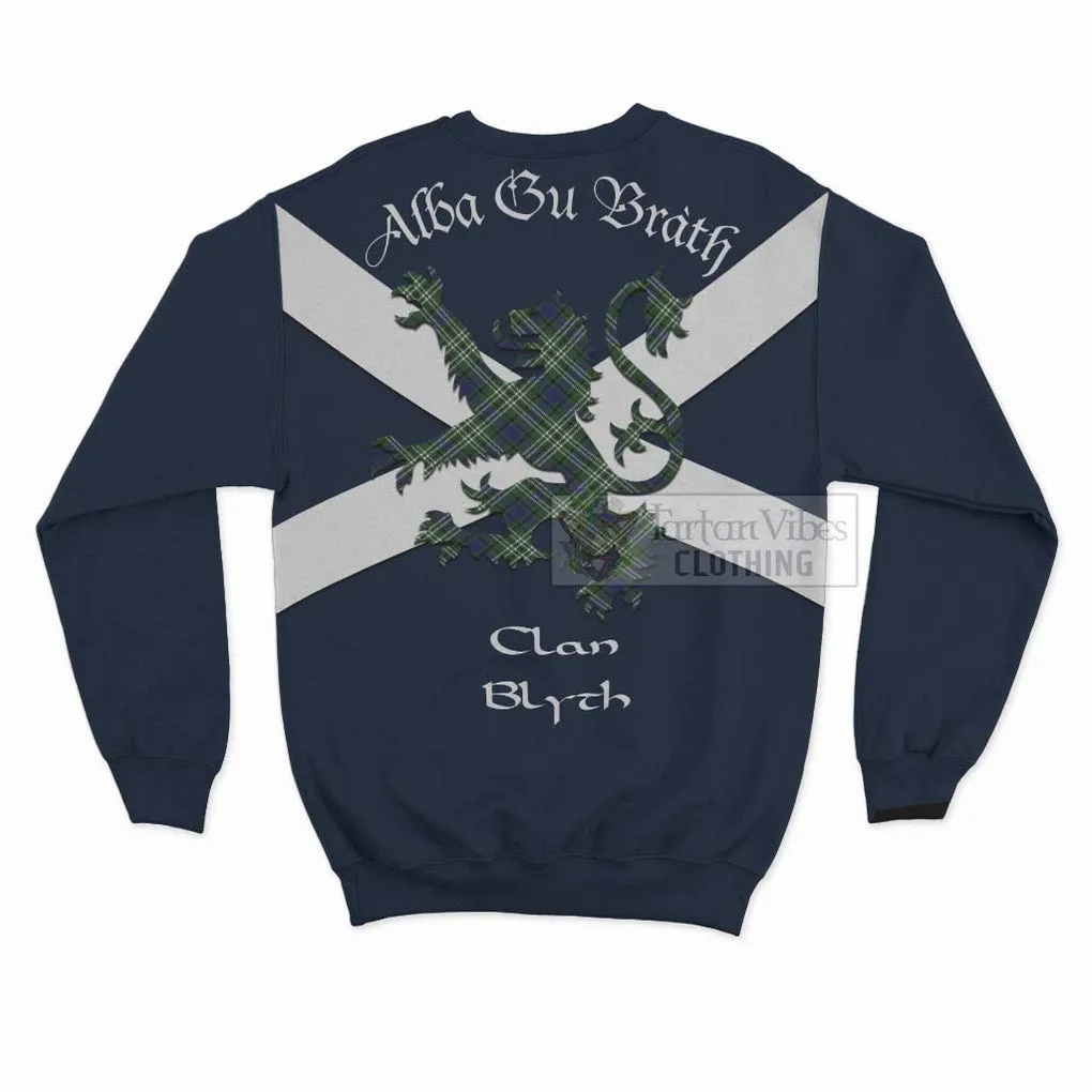 Blyth Tartan Lion Rampant Sweatshirt  Proudly Display Your Heritage with Alba Gu Brath and Clan Name