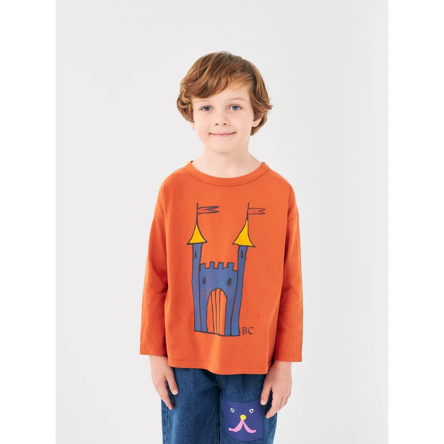 Bobo Choses Orange Faraway Castle LS T-Shirt