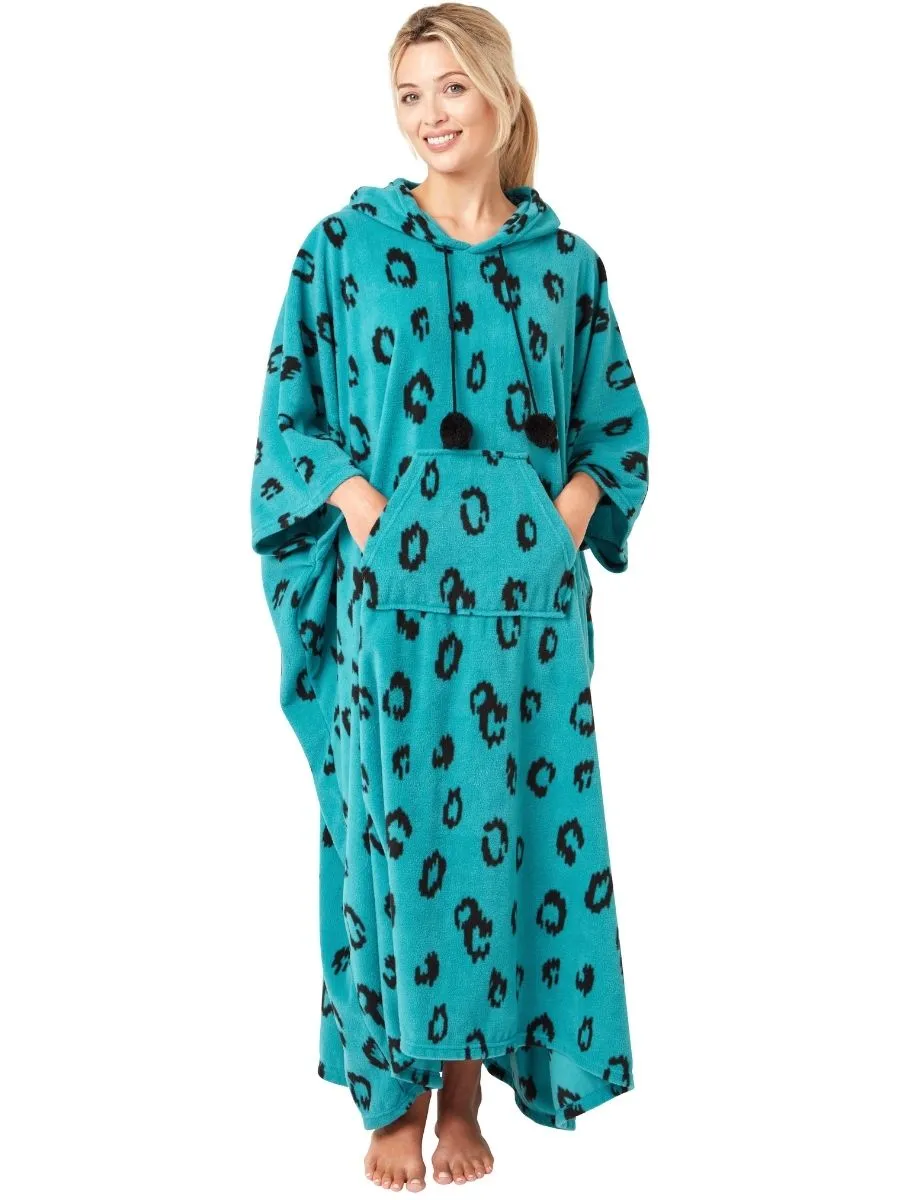 Bold Animal Print Fleece Poncho