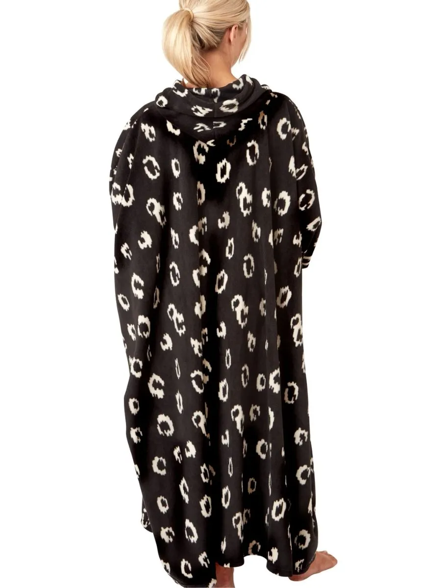 Bold Animal Print Fleece Poncho