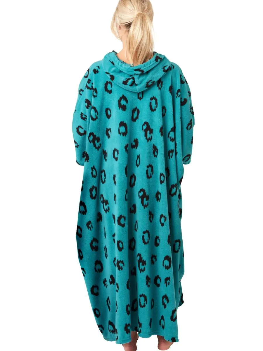 Bold Animal Print Fleece Poncho