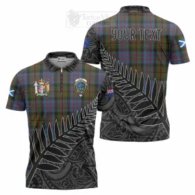 Bowie Crest Tartan Zipper Polo Shirt with New Zealand Silver Fern Half Style