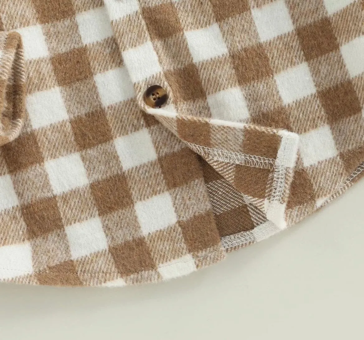 Boys Plaid Cotton Shirt - Brown Check