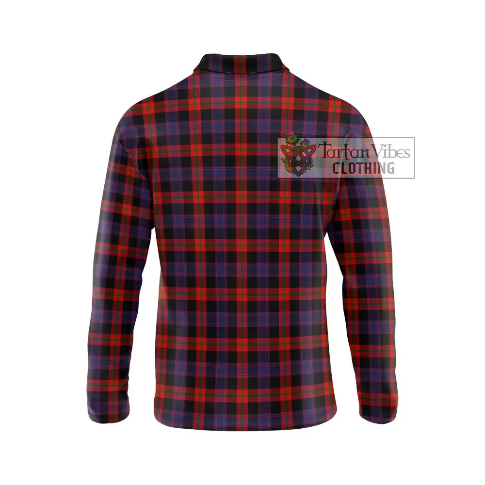 Brown (Broun) Tartan Long Sleeve Polo Shirt with Family Crest DNA In Me Style