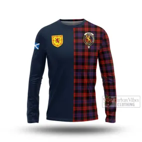 Brown (Broun) Tartan Long Sleeve T-Shirt Alba with Scottish Lion Royal Arm Half Style