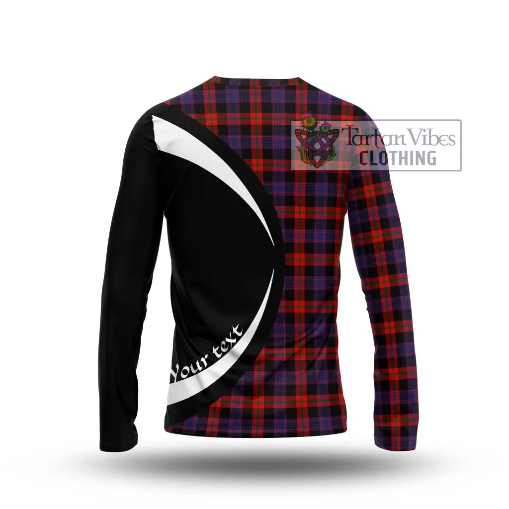 Brown (Broun) Tartan Long Sleeve T-Shirt with Family Crest Circle Style