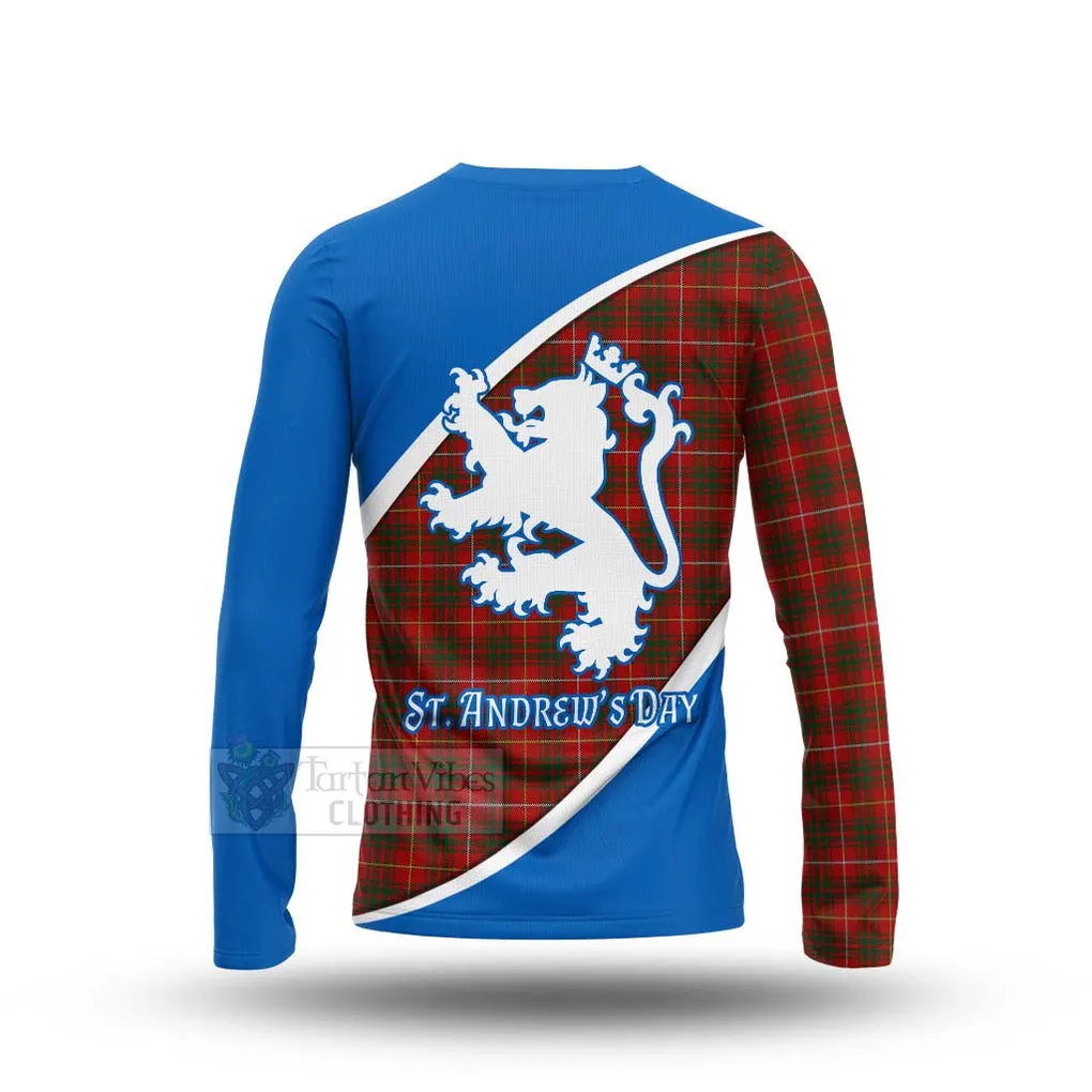 Bruce Family Crest Tartan Long Sleeve T-Shirt Celebrate Saint Andrew's Day in Style