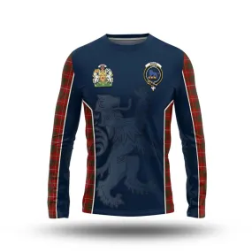 Bruce Tartan Long Sleeve T-Shirt with Family Crest and Lion Rampant Vibes Sport Style