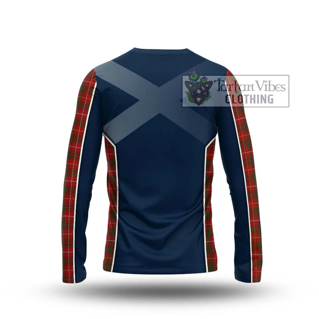 Bruce Tartan Long Sleeve T-Shirt with Family Crest and Lion Rampant Vibes Sport Style