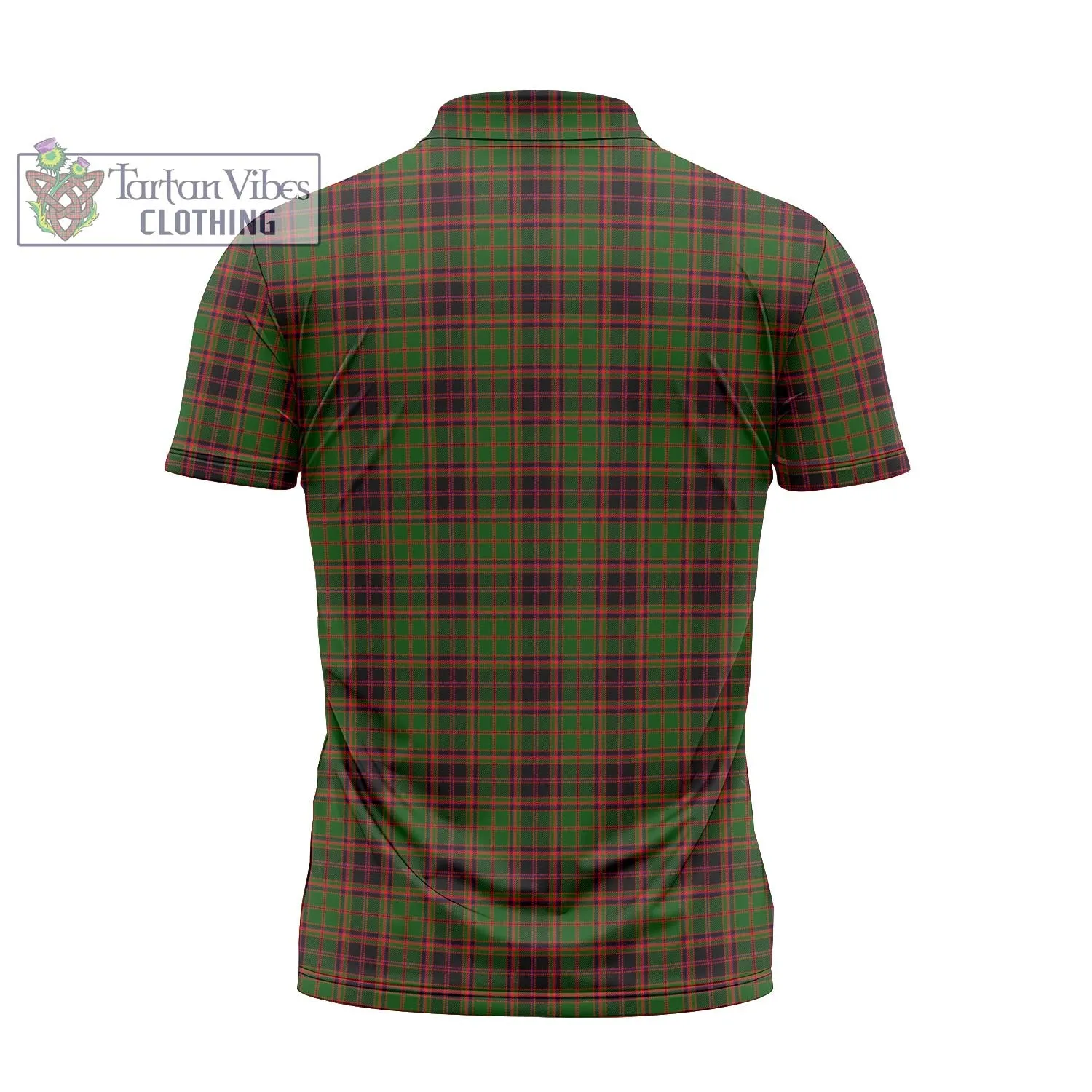 Buchan Tartan Zipper Polo Shirt with Family Crest