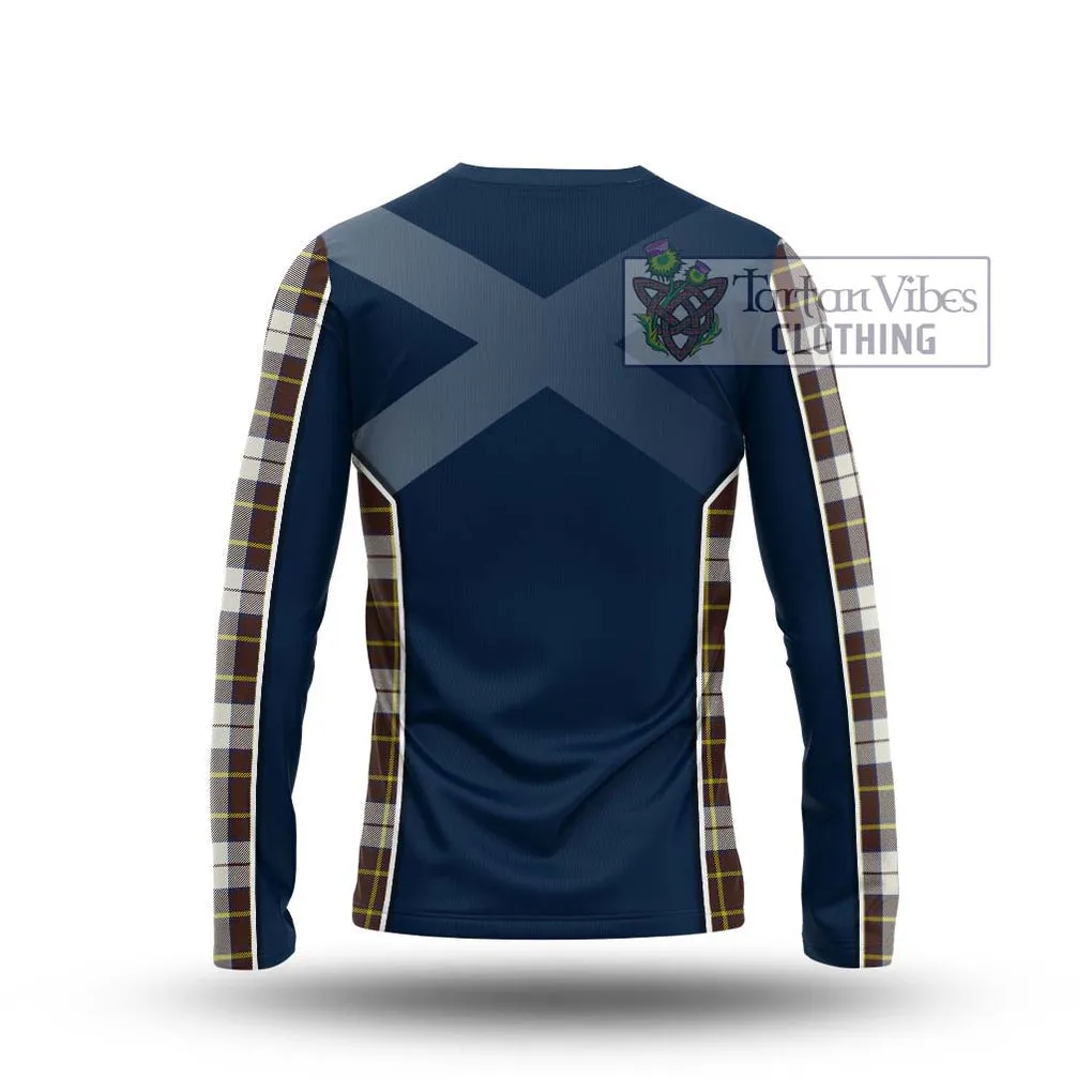 Burns Battalion Weathered Tartan Long Sleeve T-Shirt with Family Crest and Lion Rampant Vibes Sport Style