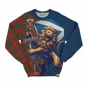 Burns Tartan Family Crest Sweatshirt with Scottish Majestic Lion