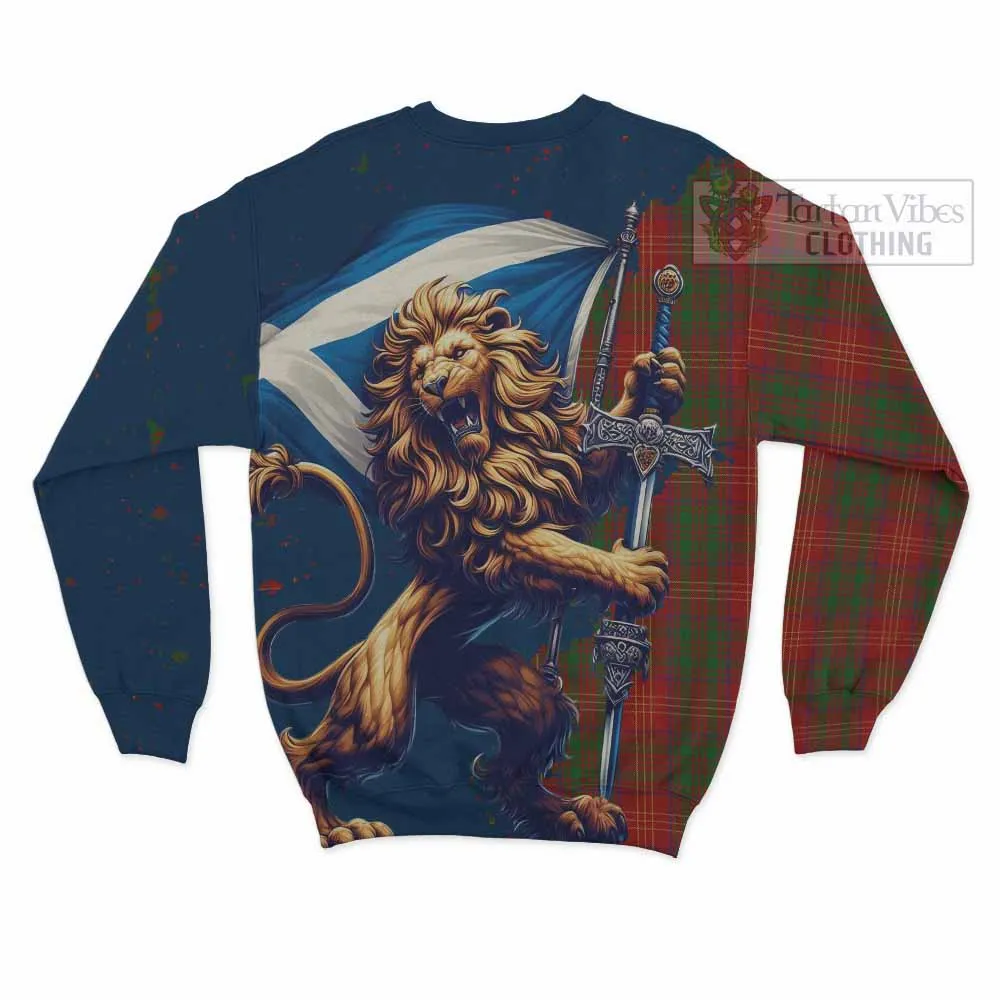 Burns Tartan Family Crest Sweatshirt with Scottish Majestic Lion