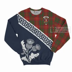 Burns Tartan Sweatshirt Featuring Thistle and Scotland Map