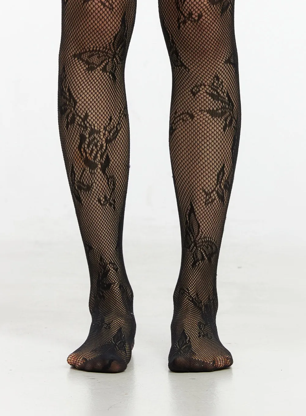 Butterfly Floral Sheer Stockings IO430