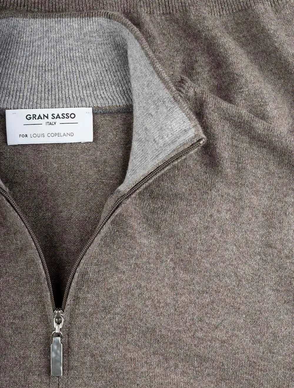 Cashmere Half Zip Brown