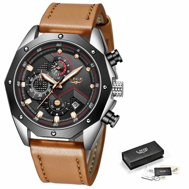 Casual Leather Military Waterproof Sports Watch