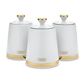 Cavaletto Set Of 3 Canisters - White