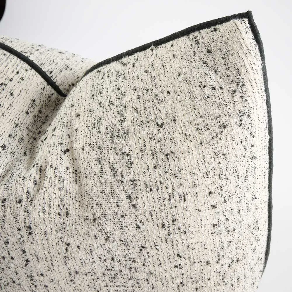 Chia Cushion - Off White w' Black Detail