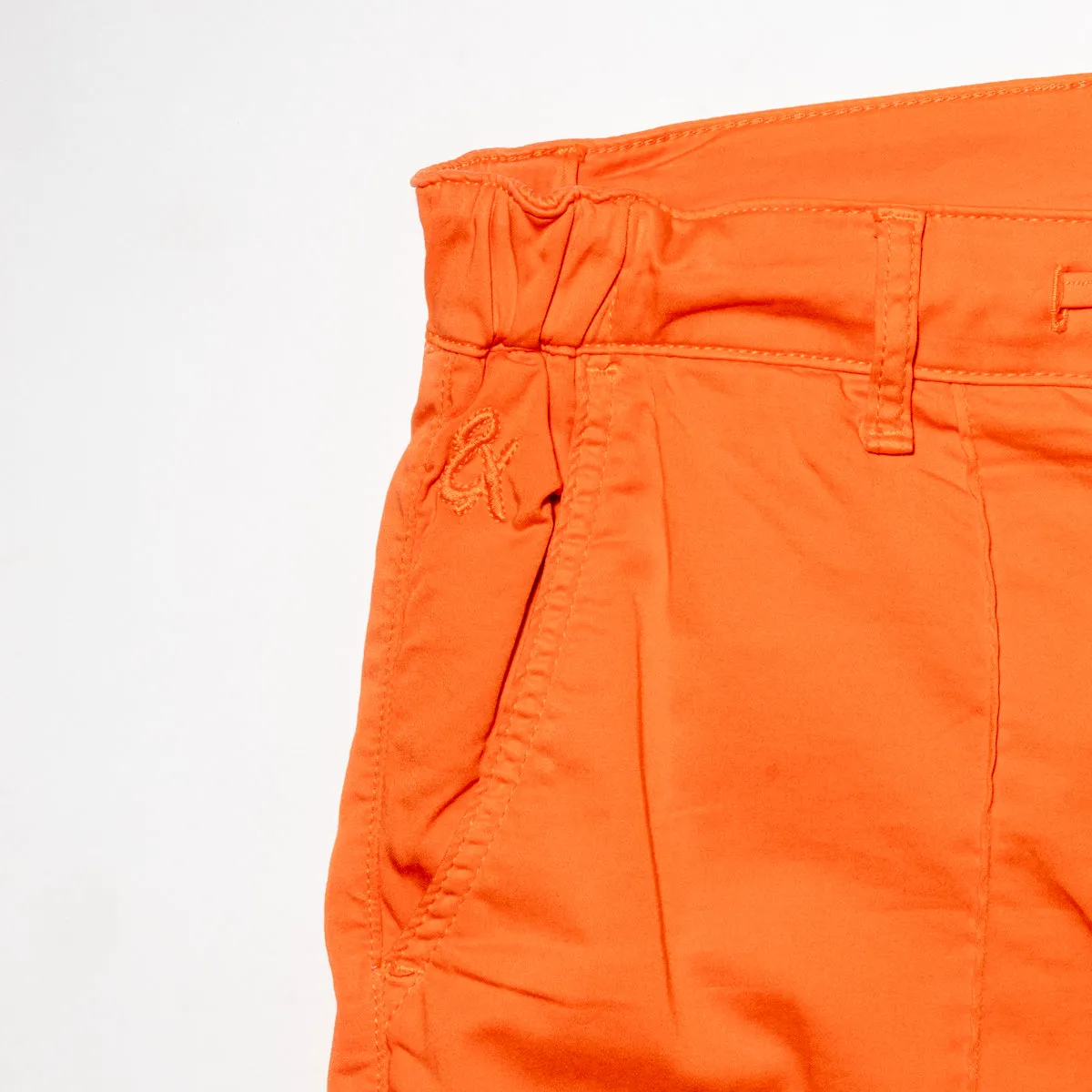 Chino Shorts w/ Drawstring Waist - Orange