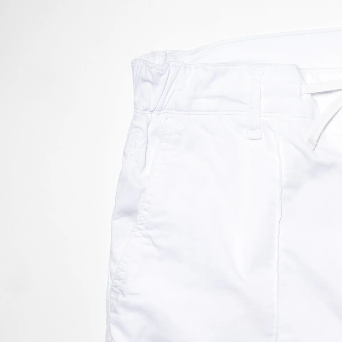 Chino Shorts w/ Drawstring Waist - White