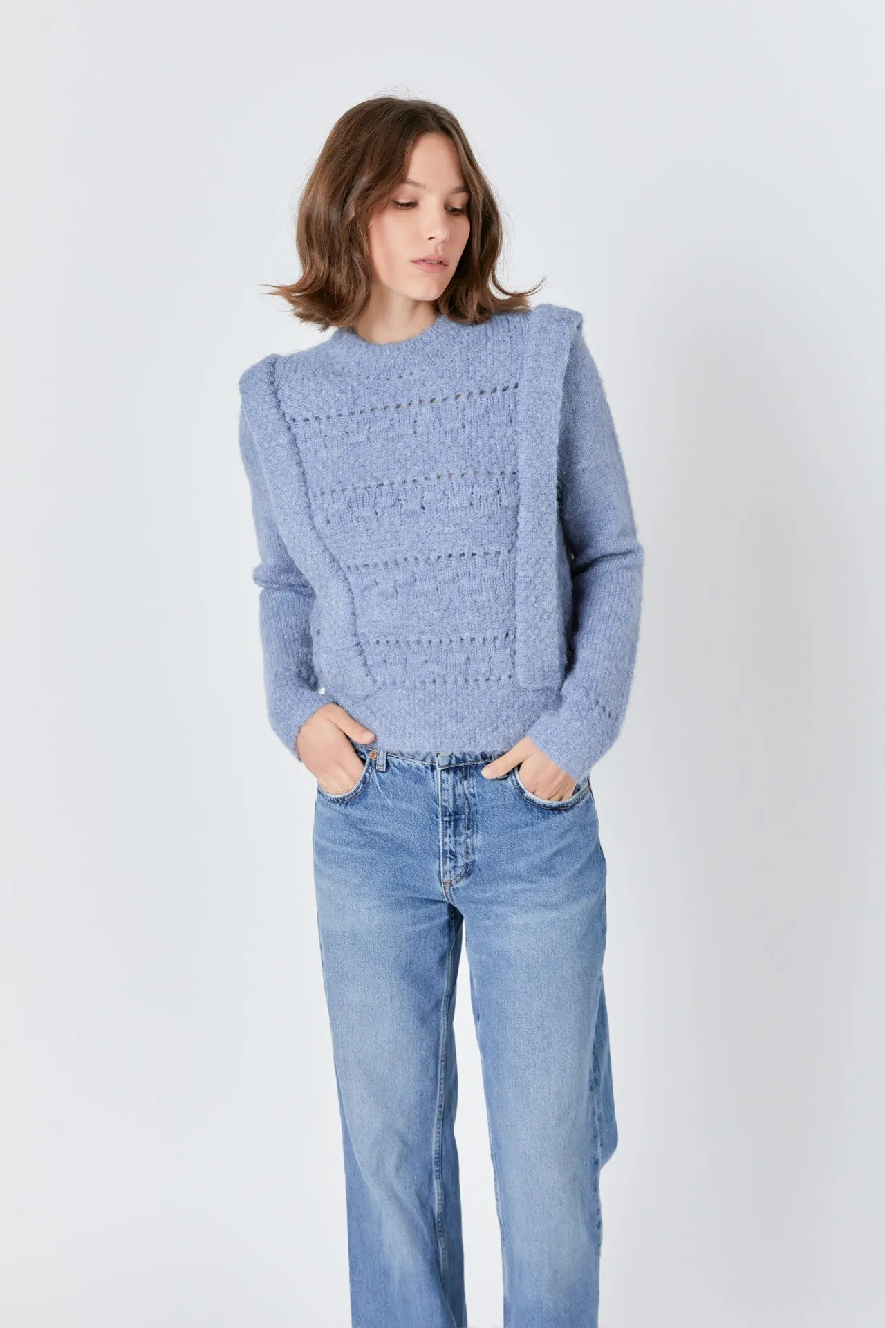 Chunky Wool Knit Detailed Sweater