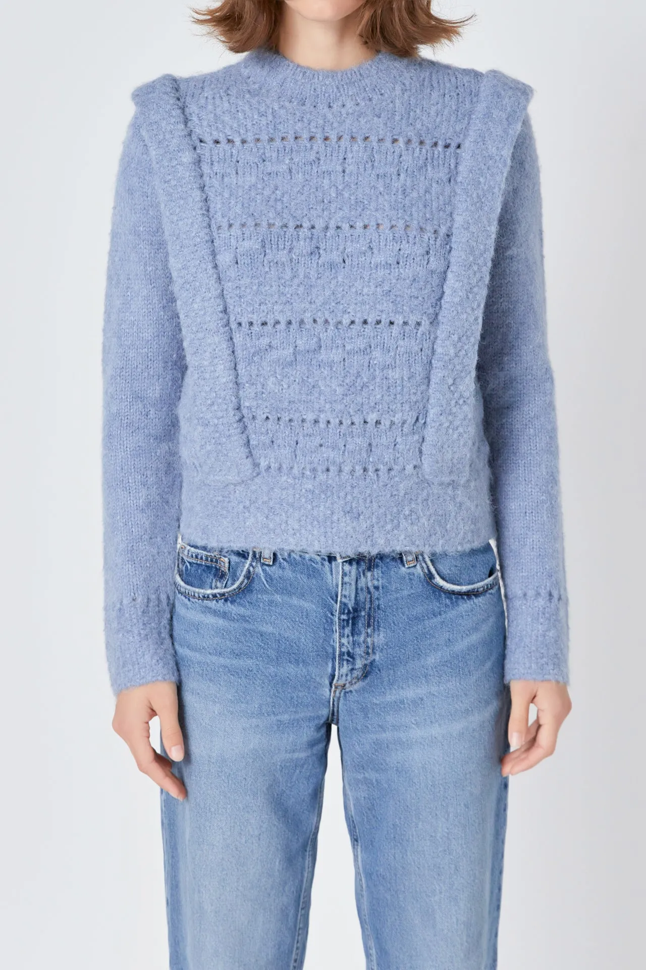 Chunky Wool Knit Detailed Sweater