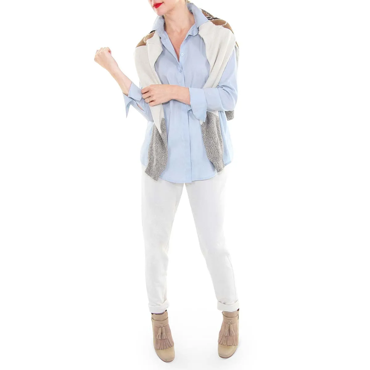 Classic Button Down Tailored Shirt - Powder Blue