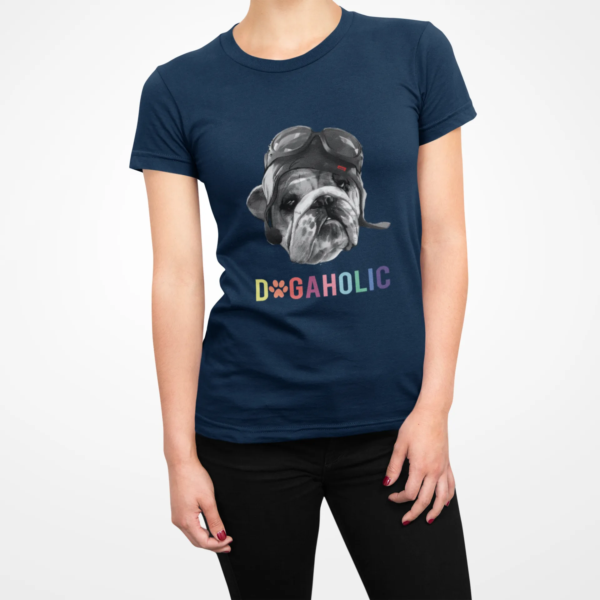 Cool Dog Graphic T Shirt for Young Adult Girls D30