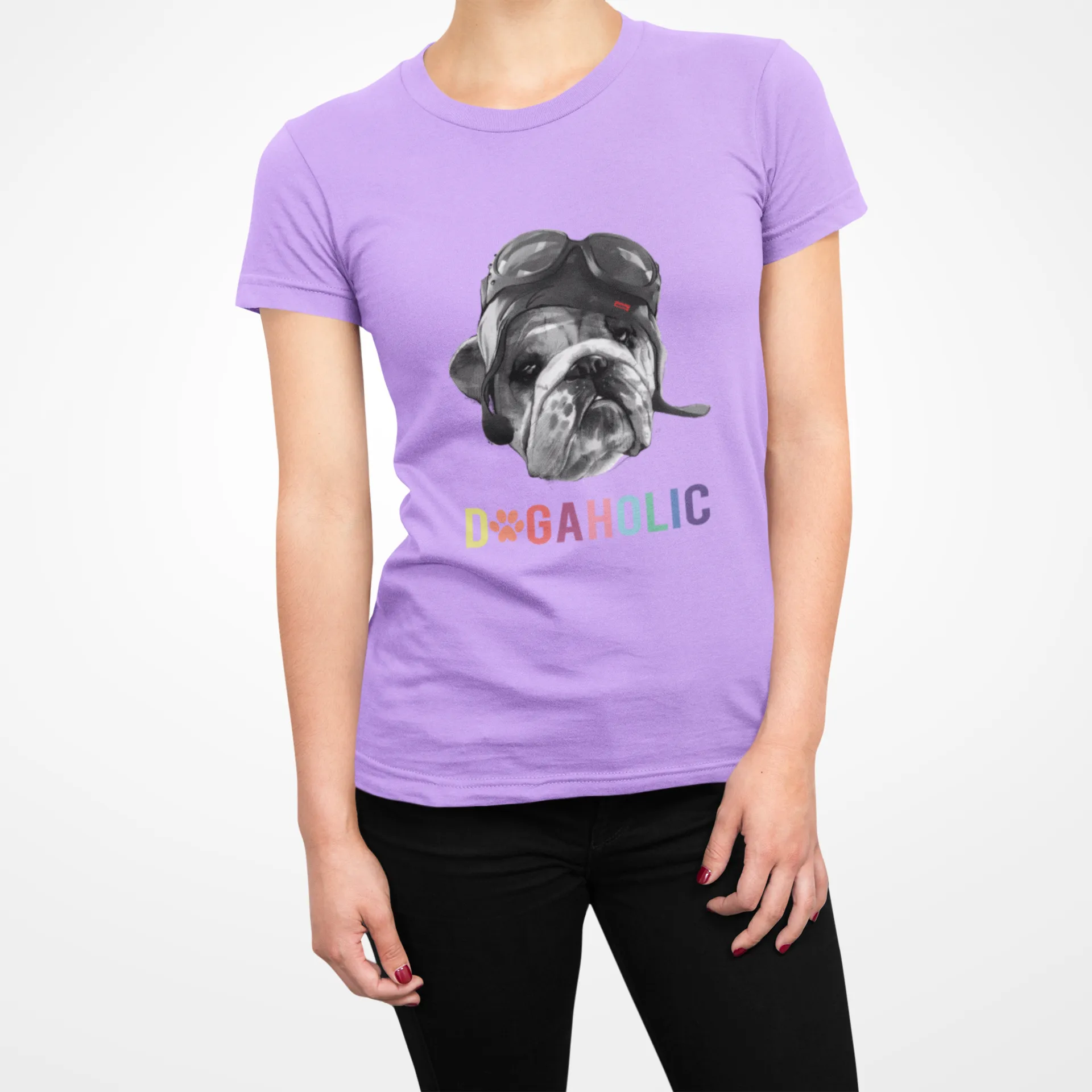 Cool Dog Graphic T Shirt for Young Adult Girls D30