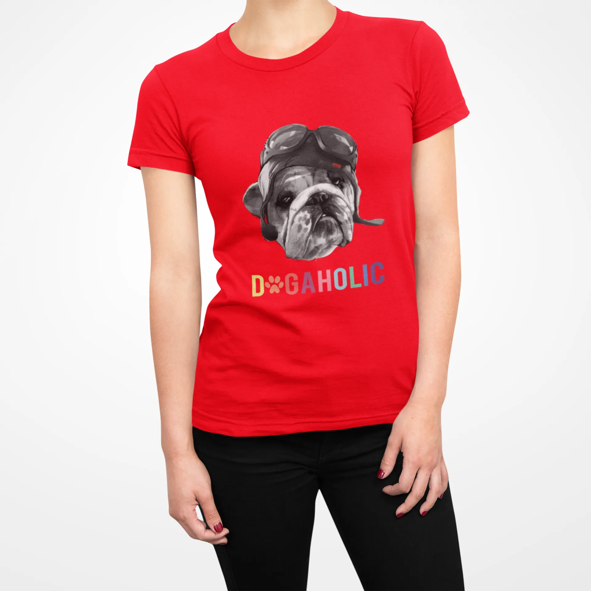 Cool Dog Graphic T Shirt for Young Adult Girls D30