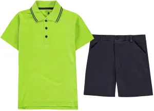 Crafted Polo Shirt and Chinos Shorts Boys Two Piece Set