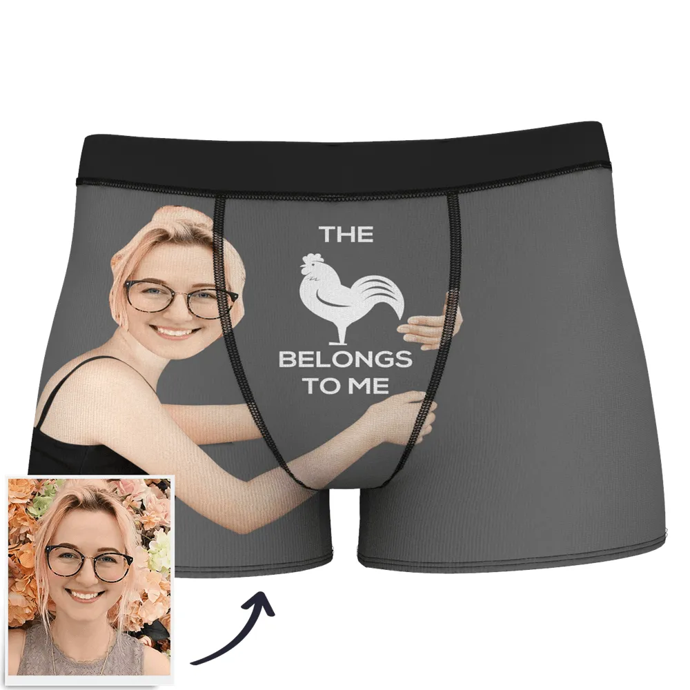 Custom Face Boxer Custom Boxer Breifs Men's Custom Face On Body 3D Online Preview Boxer Shorts - This belongs to me