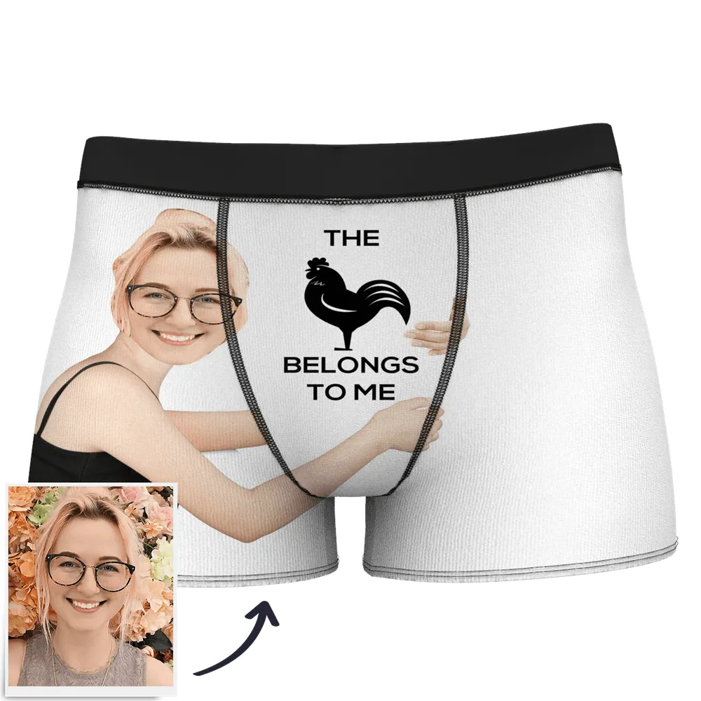 Custom Face Boxer Custom Boxer Breifs Men's Custom Face On Body 3D Online Preview Boxer Shorts - This belongs to me