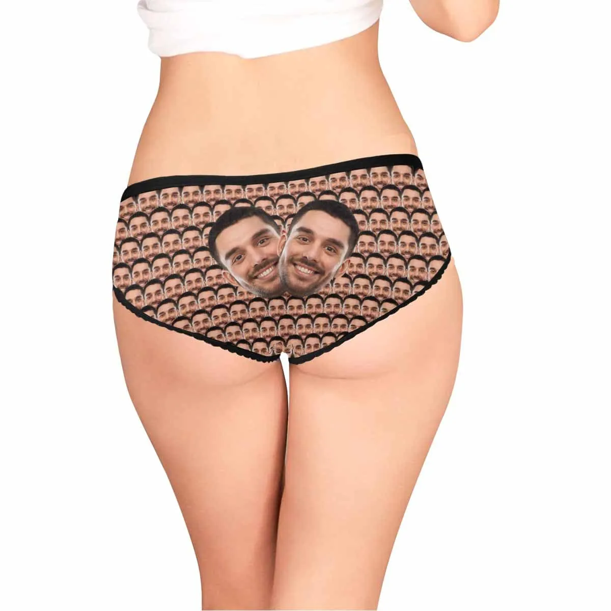 Custom Face Briefs Personalized Seamless Heads Underwear with Photo Women's High-cut Briefs