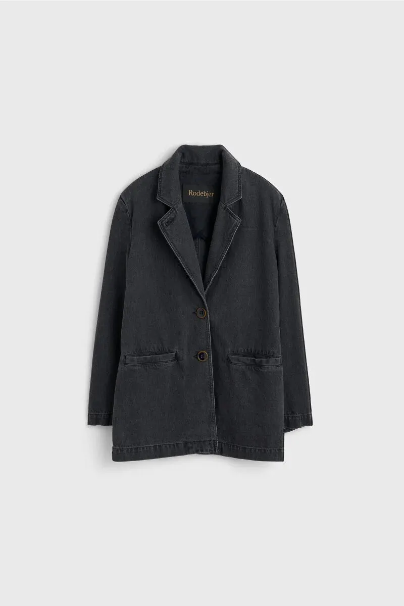 Delphi Denim Blazer in Black by Rodebjer