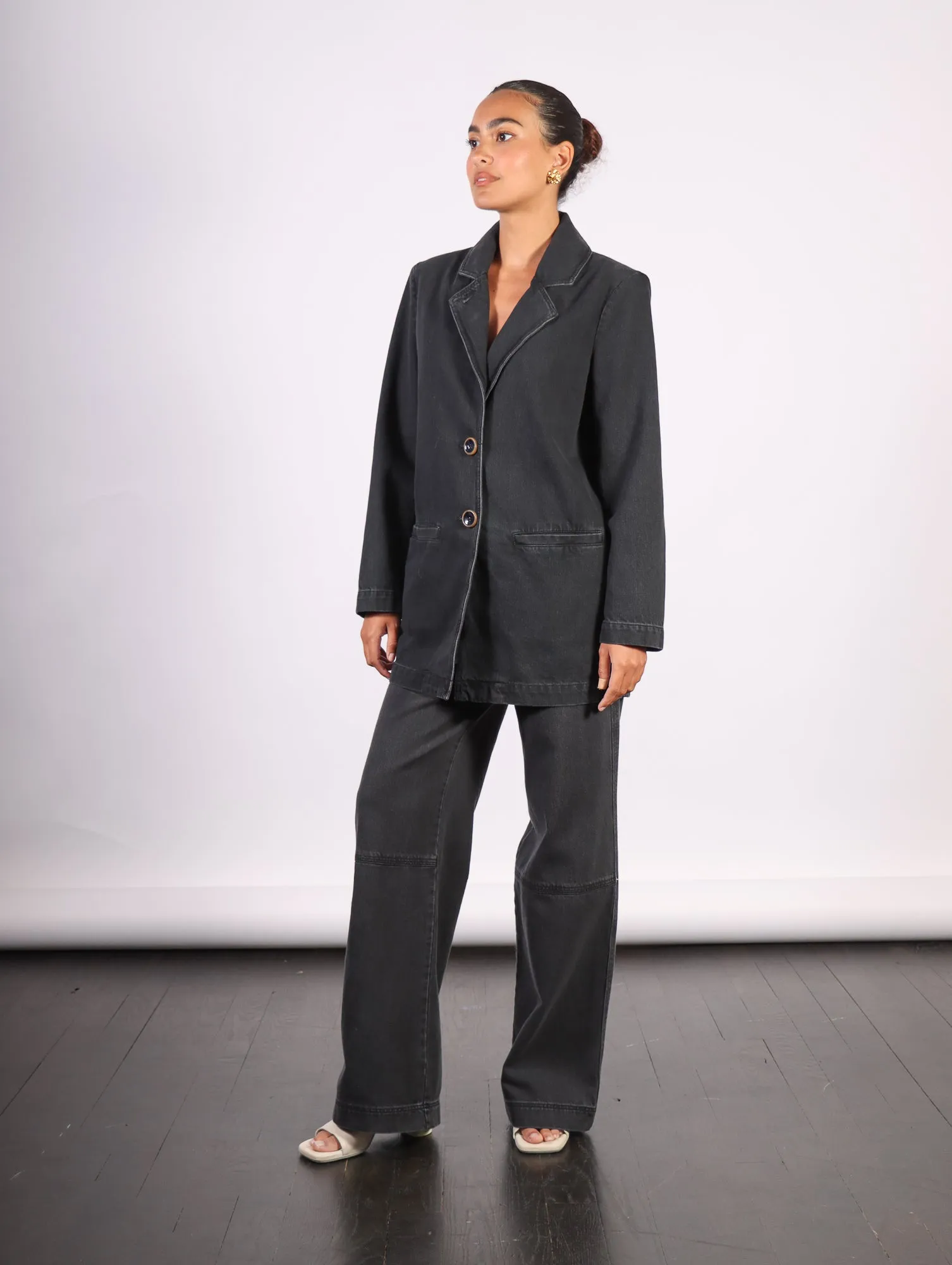 Delphi Denim Blazer in Black by Rodebjer