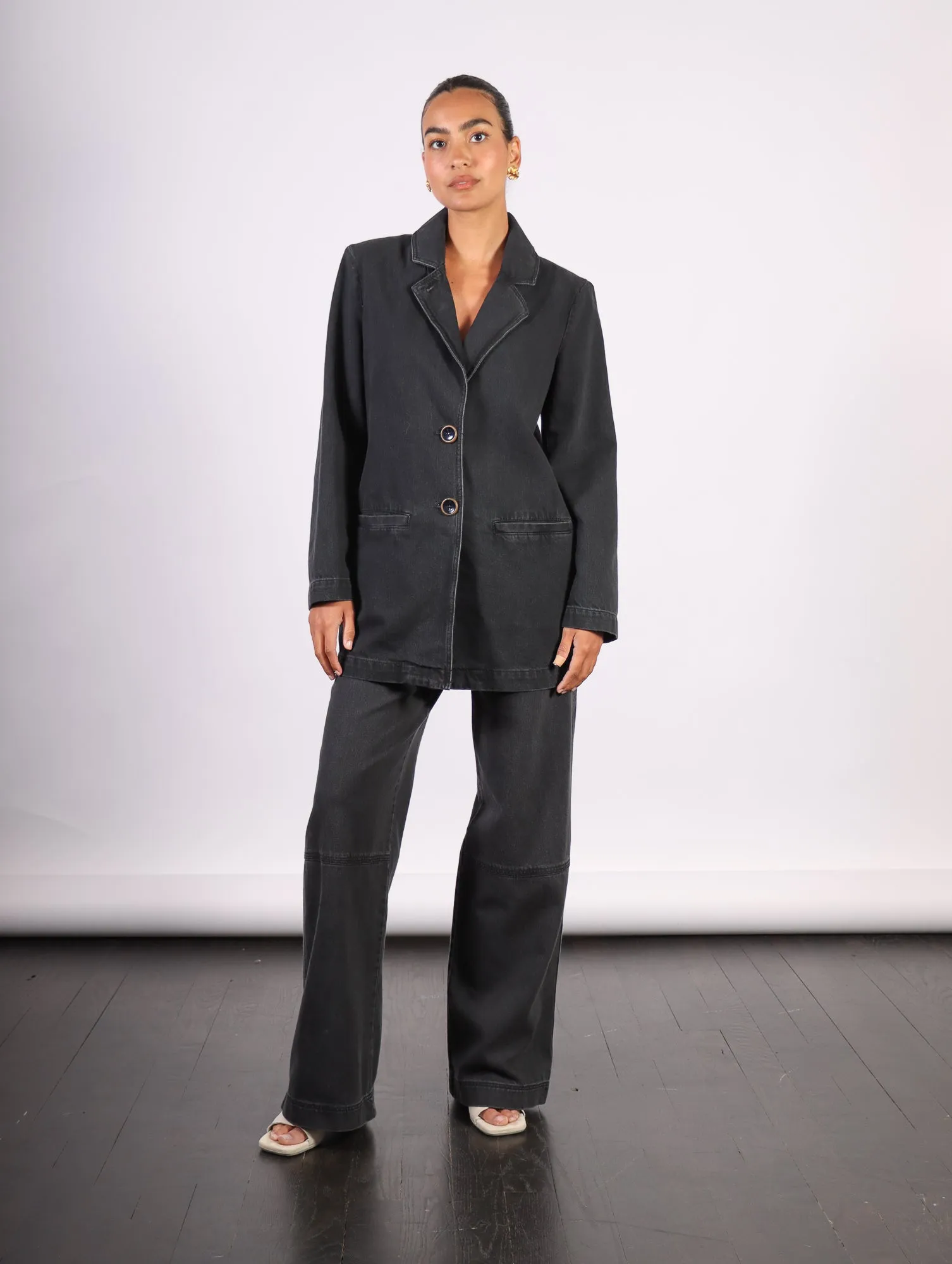 Delphi Denim Blazer in Black by Rodebjer