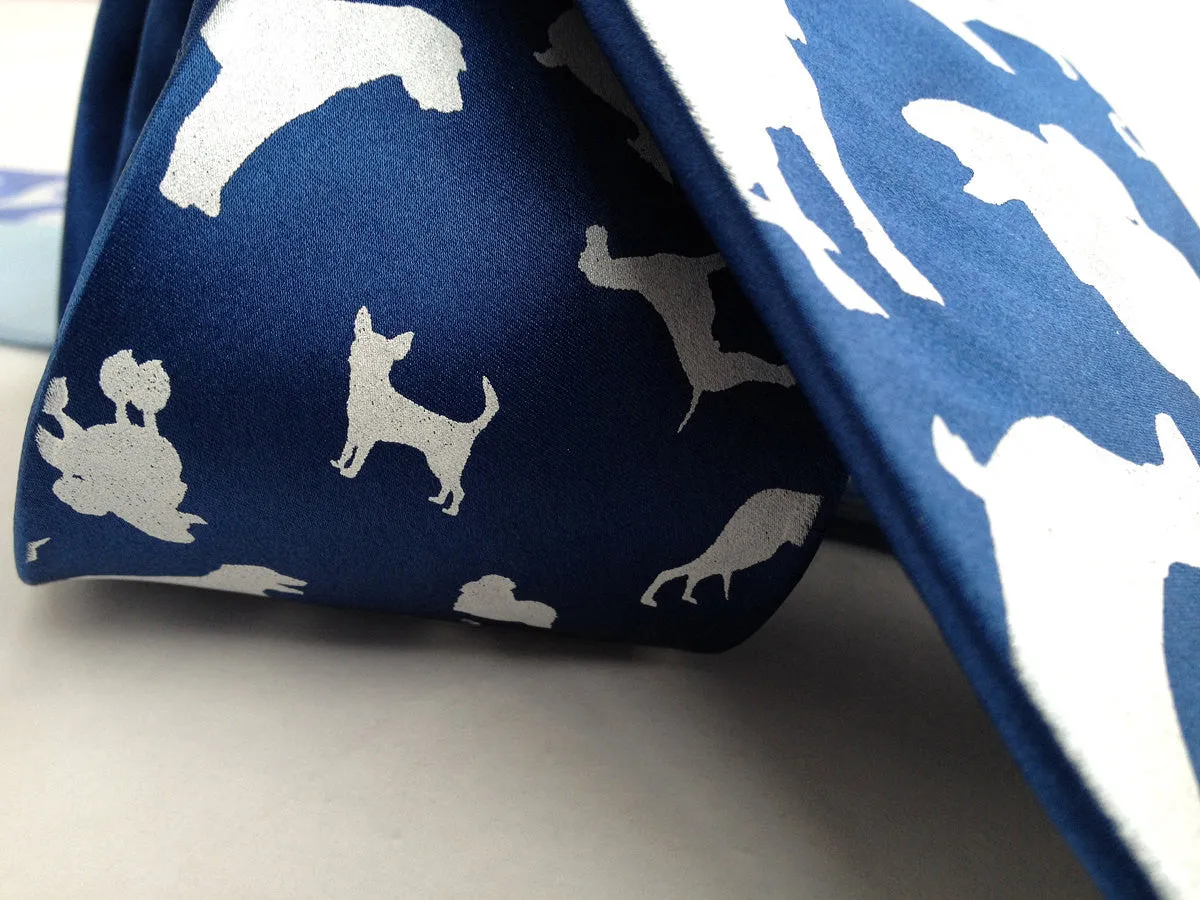 Dog Print Necktie. "Putting on the Dog" microfiber tie.