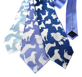 Dog Print Necktie. "Putting on the Dog" microfiber tie.