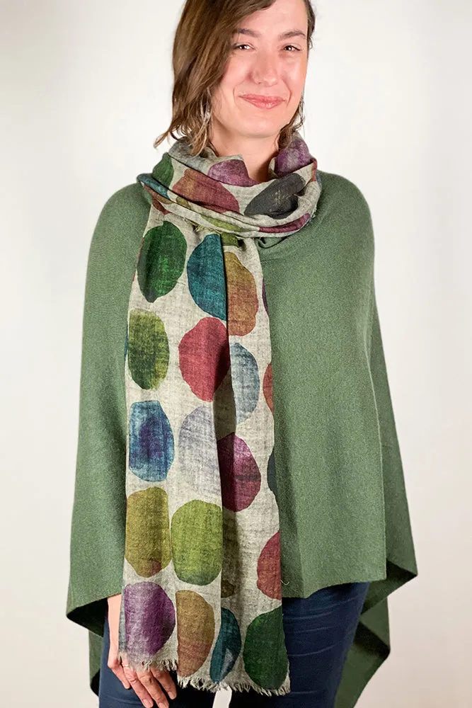 Dolma Cashmere Poncho Seaweed Green