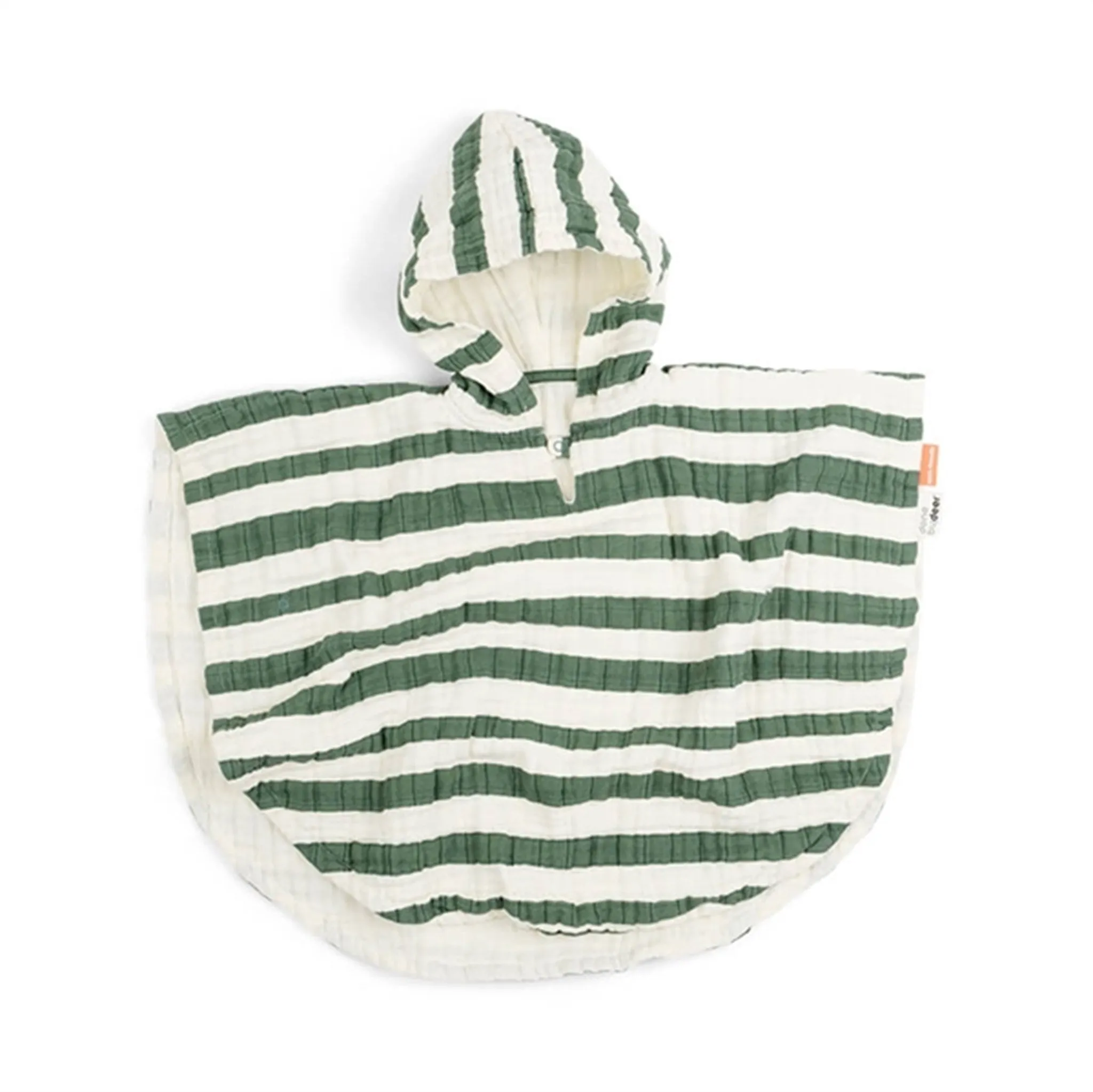 Done by Deer Bath Poncho GOTS Stripes Green