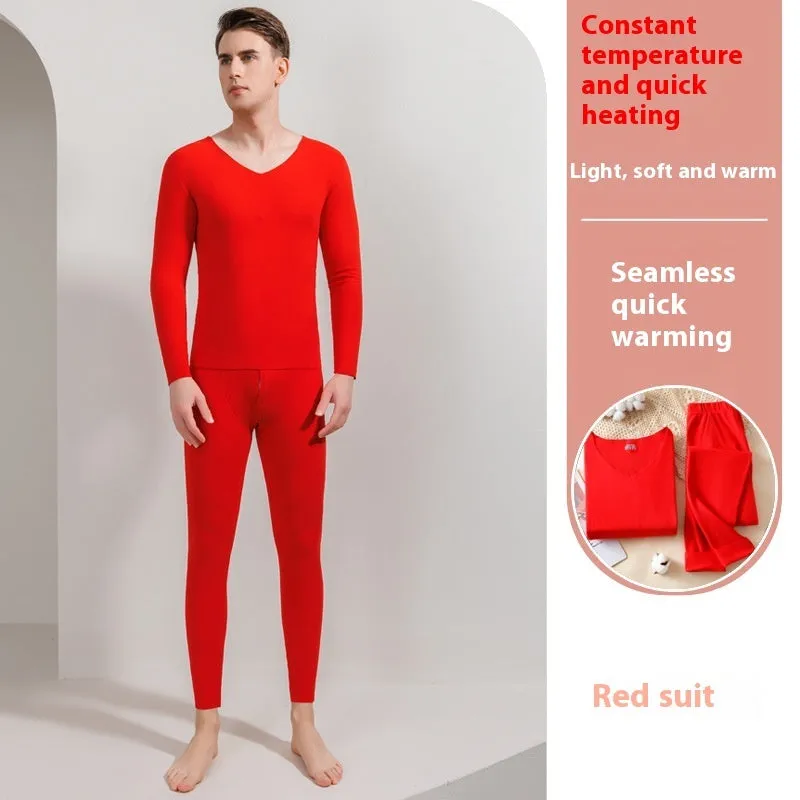 Double-sided Brushed Seamless Thermal Underwear Men's Women's Suit