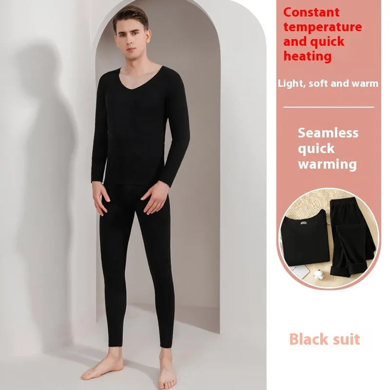 Double-sided Brushed Seamless Thermal Underwear Men's Women's Suit