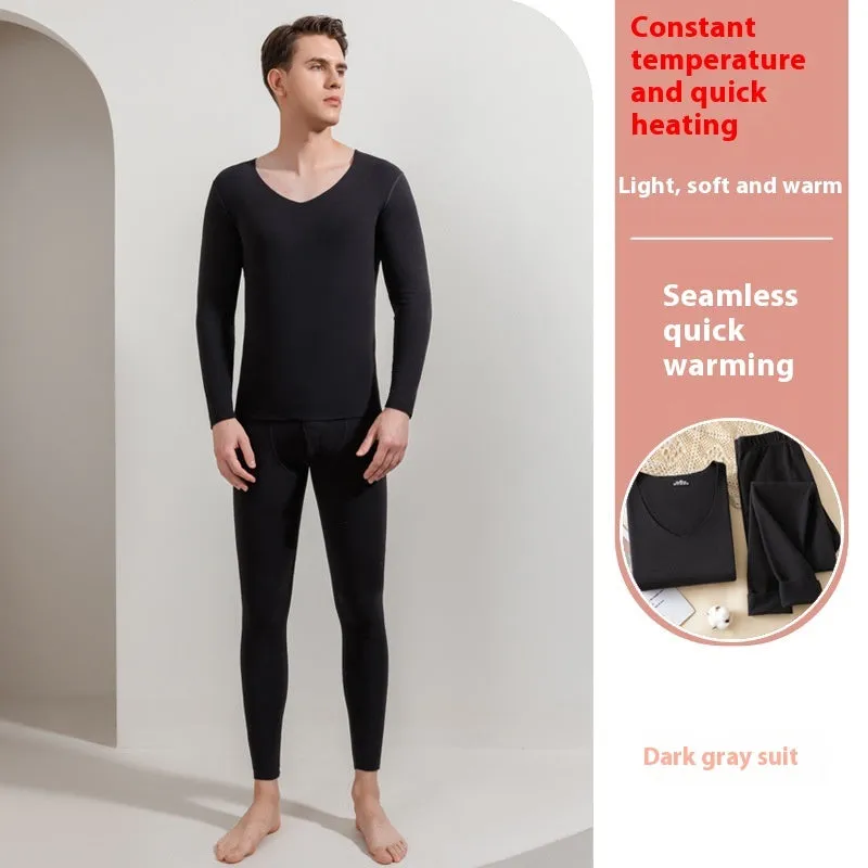 Double-sided Brushed Seamless Thermal Underwear Men's Women's Suit