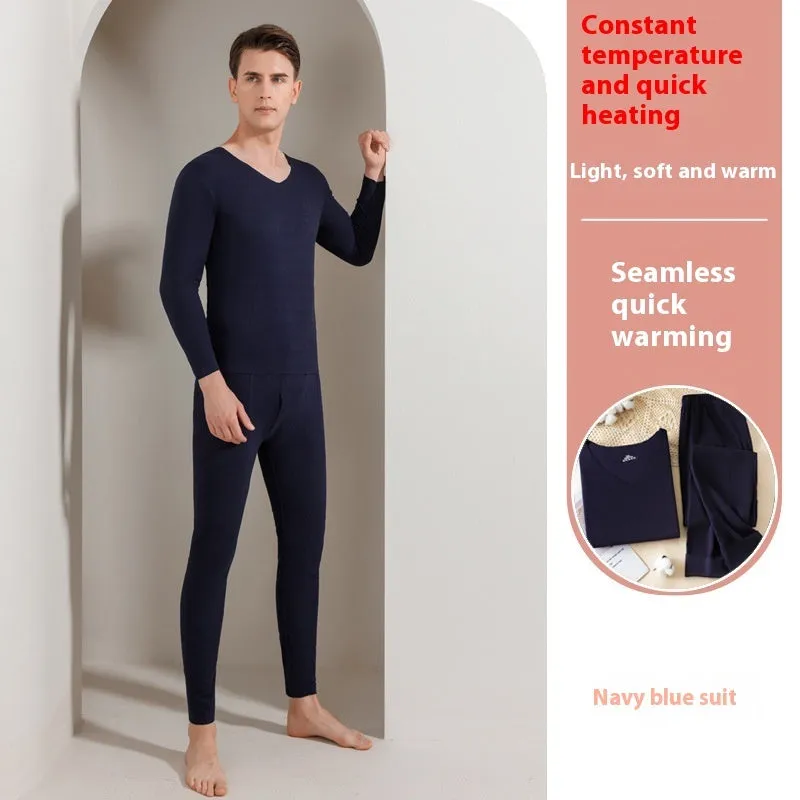 Double-sided Brushed Seamless Thermal Underwear Men's Women's Suit