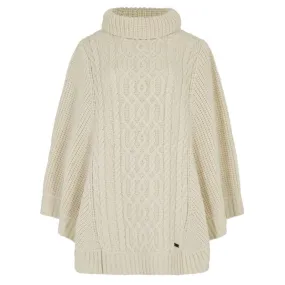 Dubarry Kilronan Ladies Merino Knit Poncho - Cream