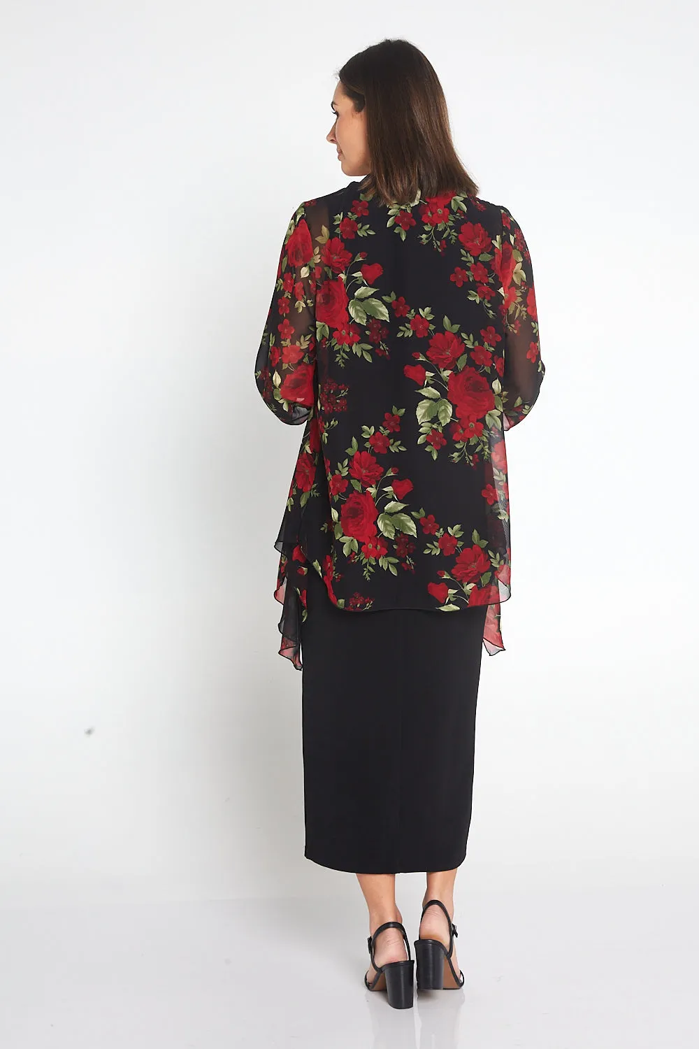 Erindale Chiffon Jacket - Roses