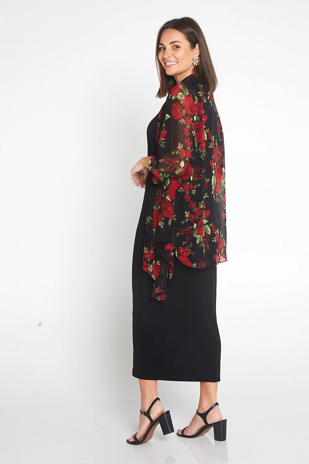 Erindale Chiffon Jacket - Roses